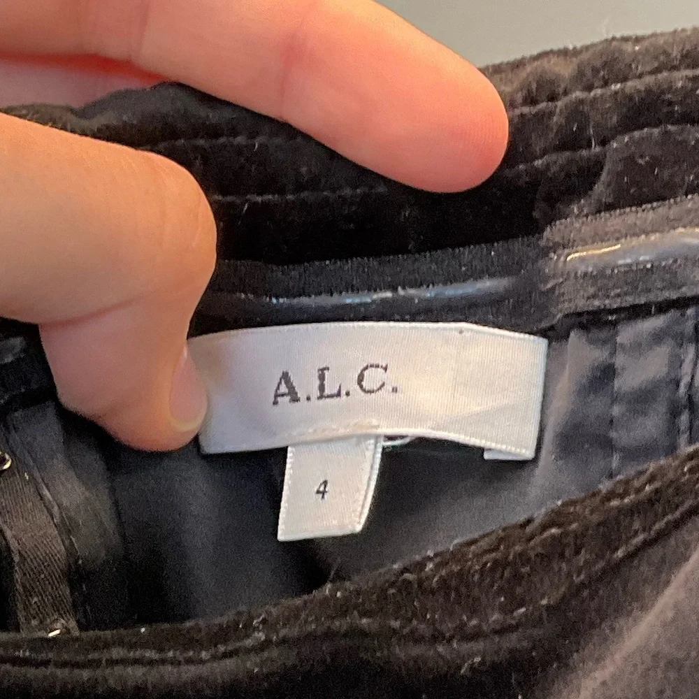 A.L.C. Black Velvet Off-Shoulder Blouse - Picture 3 of 3